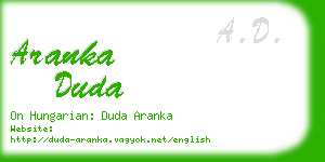 aranka duda business card